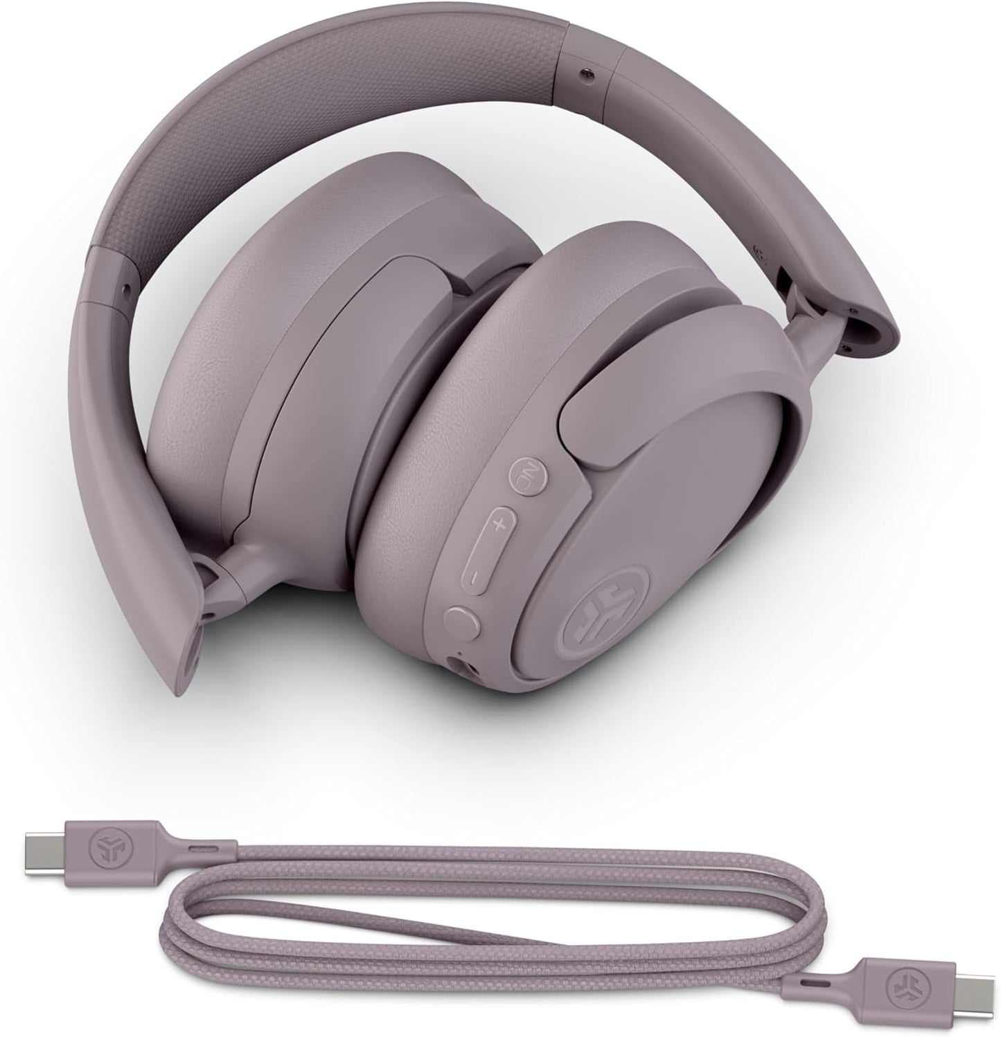 Jbuds Lux ANC Wireless Headphones, Mauve, Hybrid Active Noise Cancelling, Customizable Sound, Spatial Audio Compatible, Premium Over-Ear Bluetooth Headset